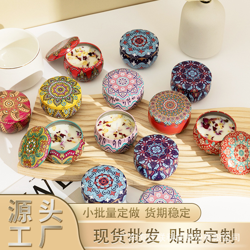 Handmade DIY Scented Candles for Home Bedroom Air Freshening Ornaments Ethnic Series Plant Fragrance