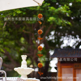 亚马逊跨境热卖蜂窝造型生锈蜜蜂雨链1.2米锈色屋檐导雨链装饰
