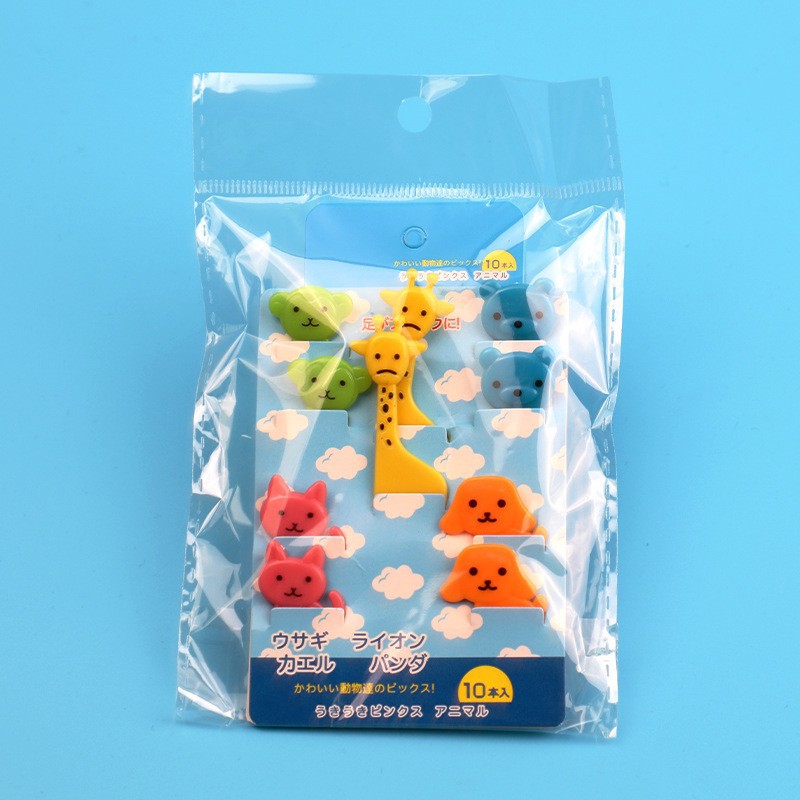 Cartoon japonés encantador tenedor de fruta transfronterizo venta caliente stick de fruta creativa decoración mini tenedor de fruta al por mayor