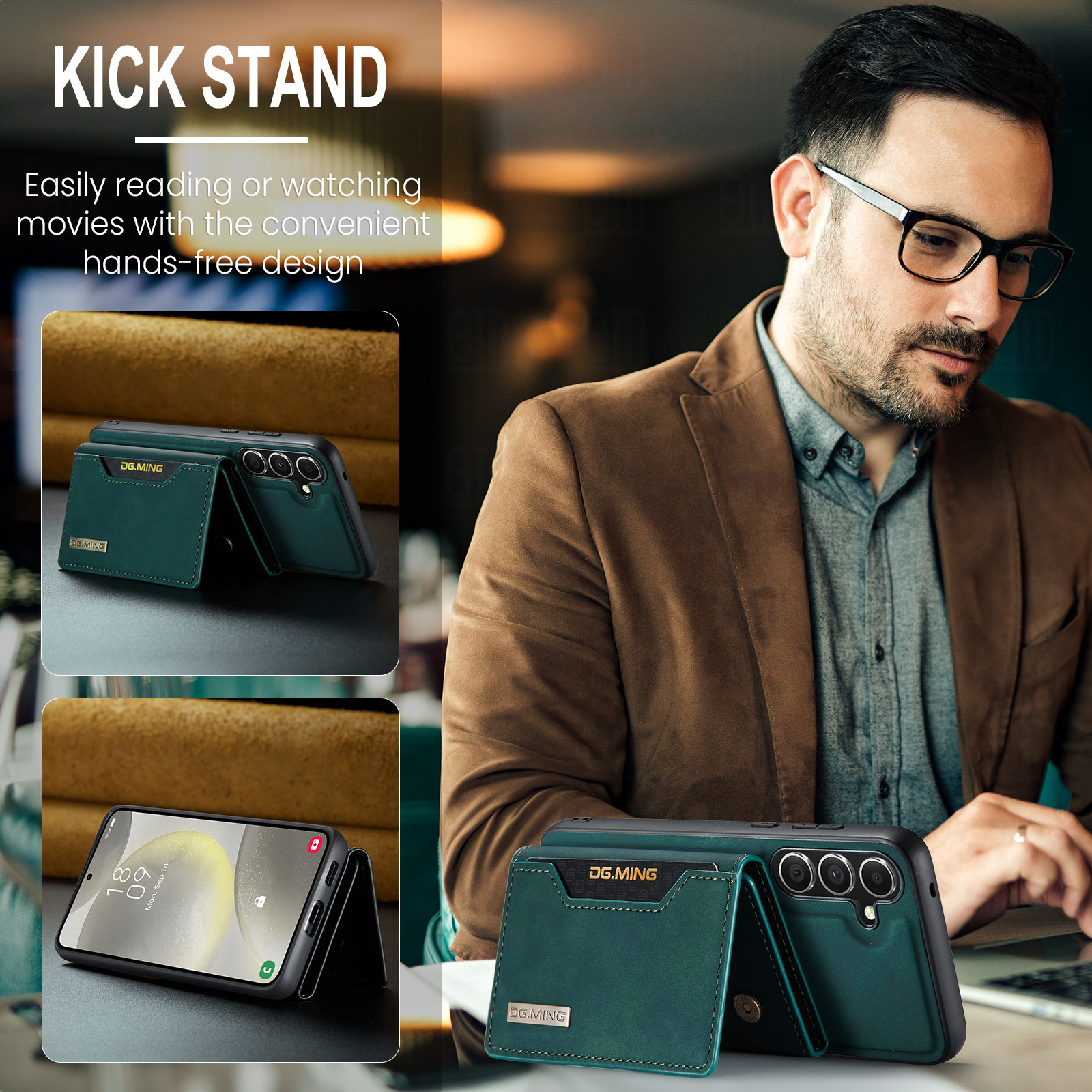 M2 per Samsung S24 custodia protettiva magnetica a tre ante S24 Plus custodia per telefono portafoglio diviso due in uno_voghion.com