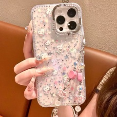 爆闪立体闪钻KT猫苹果16promax手机壳15iphone14硬壳适用1312星星