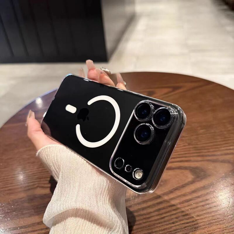 iPhone17PROMAX用ケース、高画質レンズフィルム付き、透明PC、マグネット式、Apple 16対応、耐衝撃、15対応、ハード|undefined