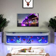 电视柜鱼缸一体金鱼缸水族箱电视水落吧台家用客厅靠墙过滤