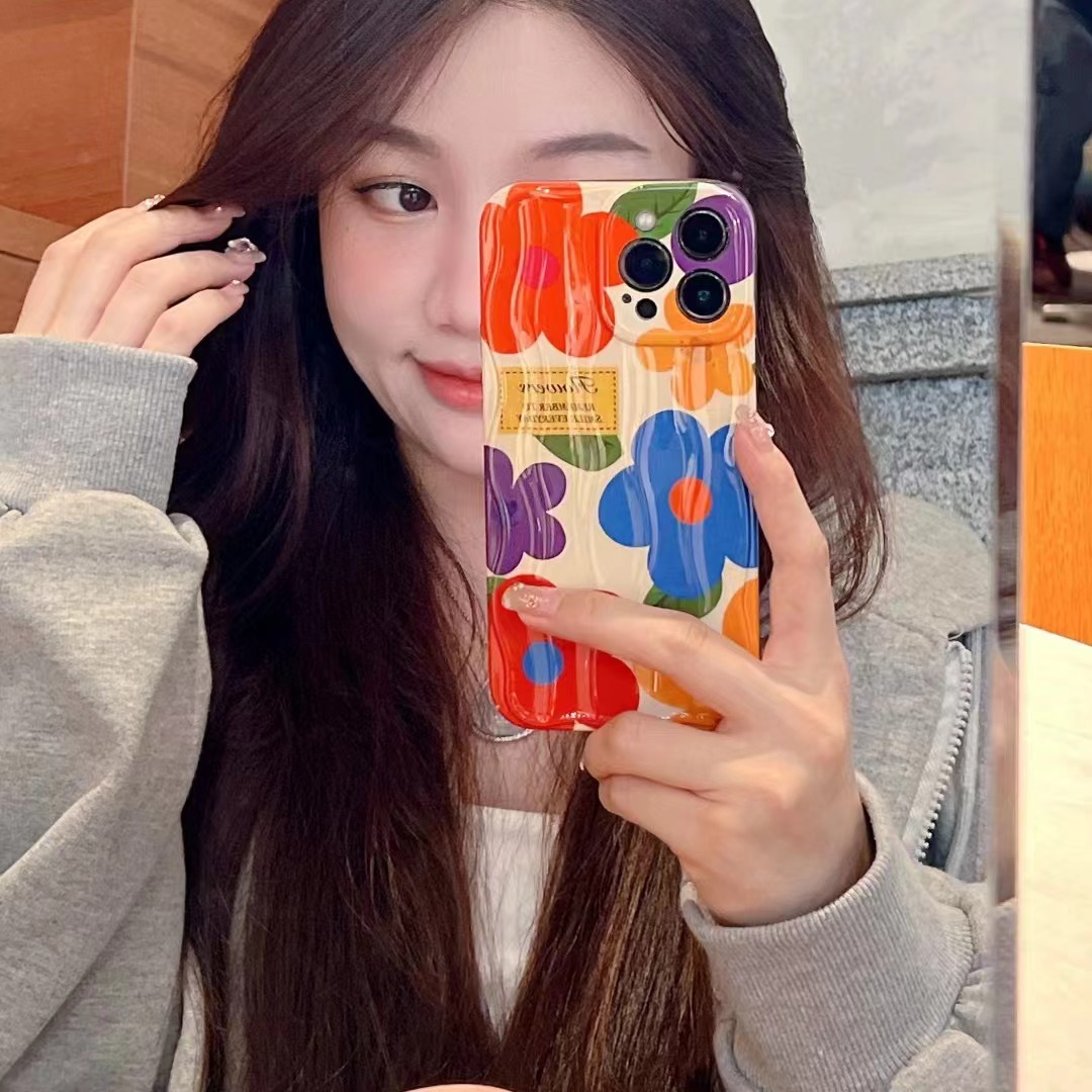 Pantalla completa flores de acuarela de color para iPhone15ProMax funda para teléfono móvil 14 Apple 13 femenino 12 suave 15 nuevo