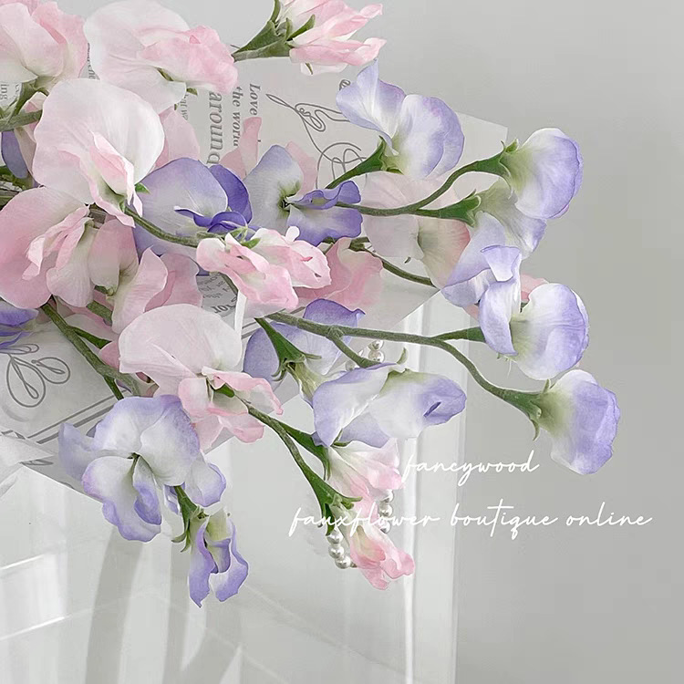 High quality artificial flower single pea flower simple home table decoration decoration bride wedding bouquet fake flowers wholesale