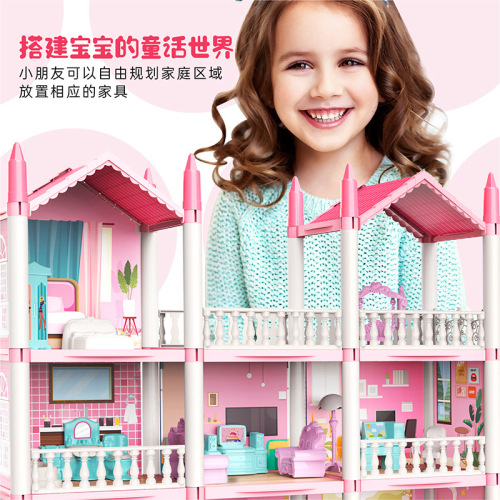 Cross-border assembly DIY villa castle princess house model toy house educational doll house girl play house set