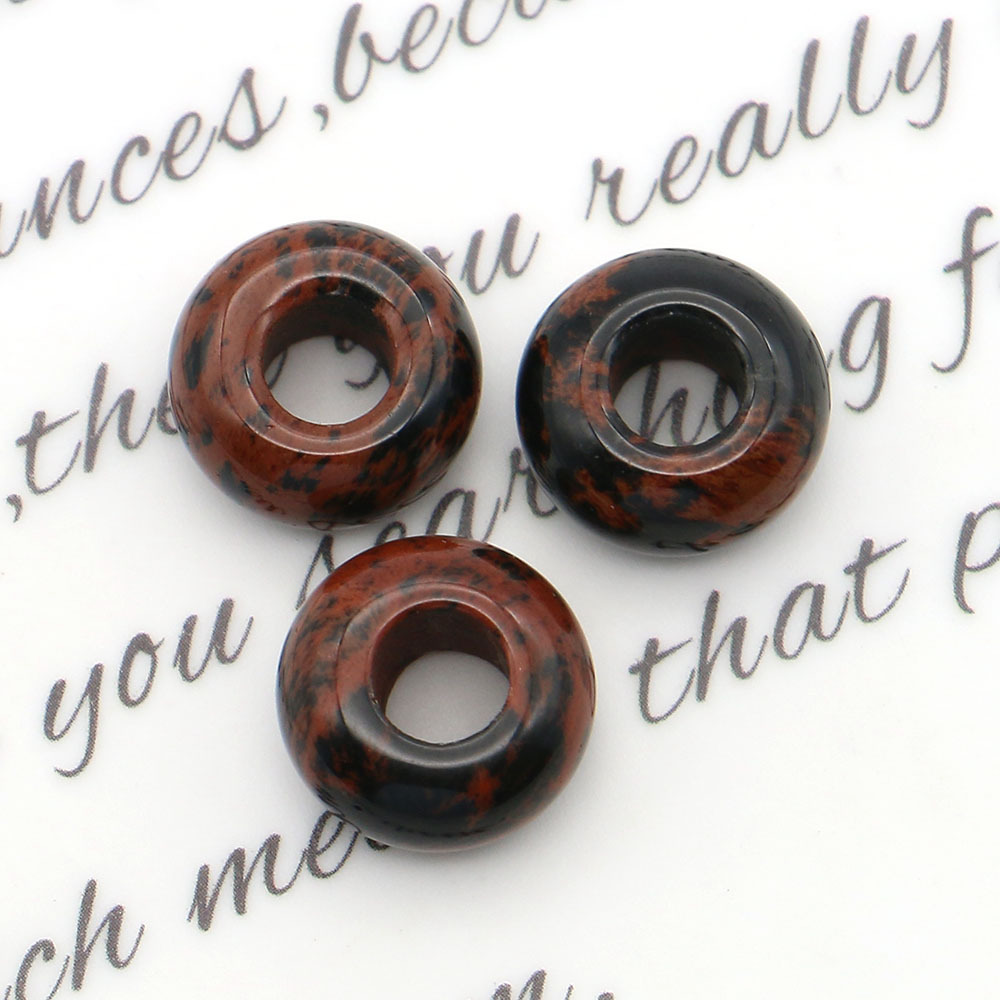 Pequeño anillo de piedra natural botón de seguridad de cristal DIY cuerdas de trenzado cuentas de pulsera collar accesorios colgante