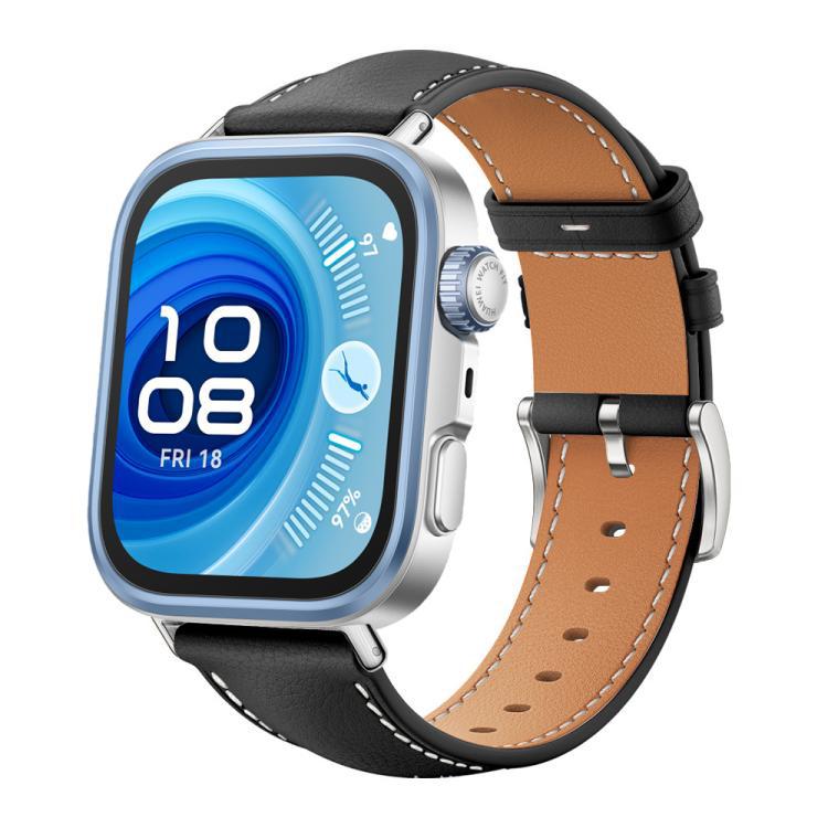 xDfind correa de cuero de tiburón negro para Huawei Watch Fit 4 Pro / Fit 4 / Fit 3 20mm