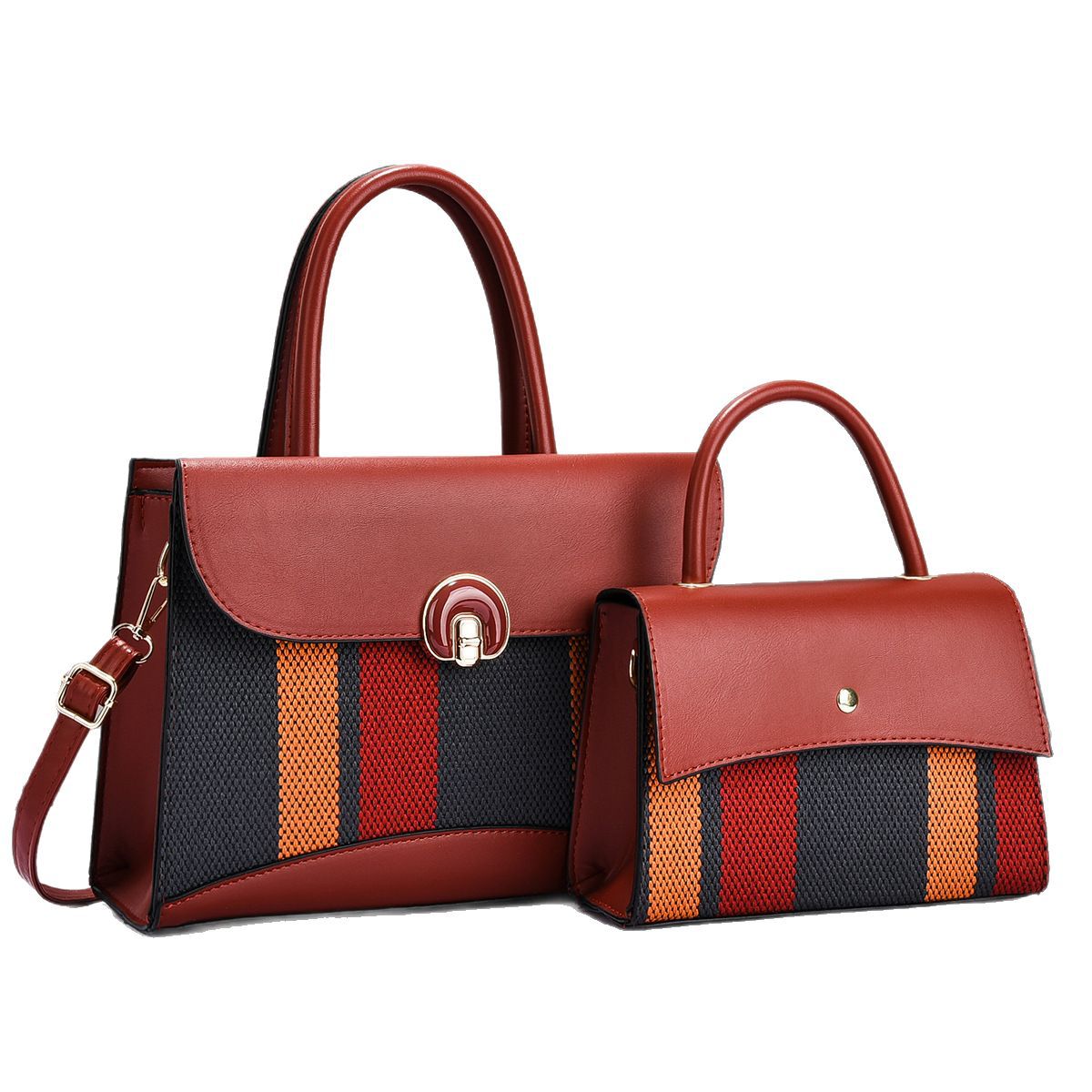 Bolso de madre e hijo, bolso grande, bolso de dos piezas, rayas, nuevo bolso de mujer Taizhou transfronterizo, bags de hombro de comercio exterior