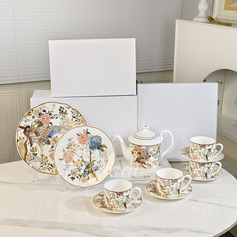 Ogidi's Winter Garden Series Coffee Set Western Dinner Plate Retro Elegant Coffee Cup and Saucer Afternoon Tea Tea Set