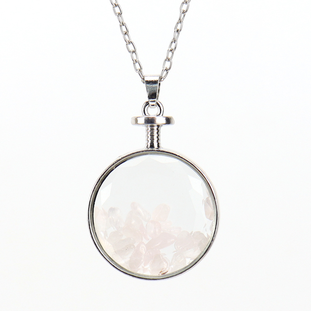 36g Weight Pendant Necklace Classification 1 Piece Quantity Holiday, Daily Occasion natural stone Material Round Pattern Women'S Gender Plating Design Ethnic Style Style Ethnic Style Round Natural Stone Pendant Necklace In Bulk 10