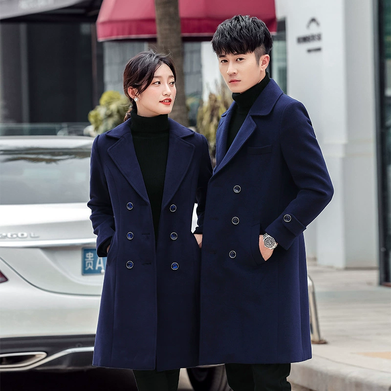 Осенне-зимние профессиональные комбинезоны 4S магазин шерстяного пальто женская Средняя школа длинная стойка регистрации отеля отдел продаж черное шерстяное пальто