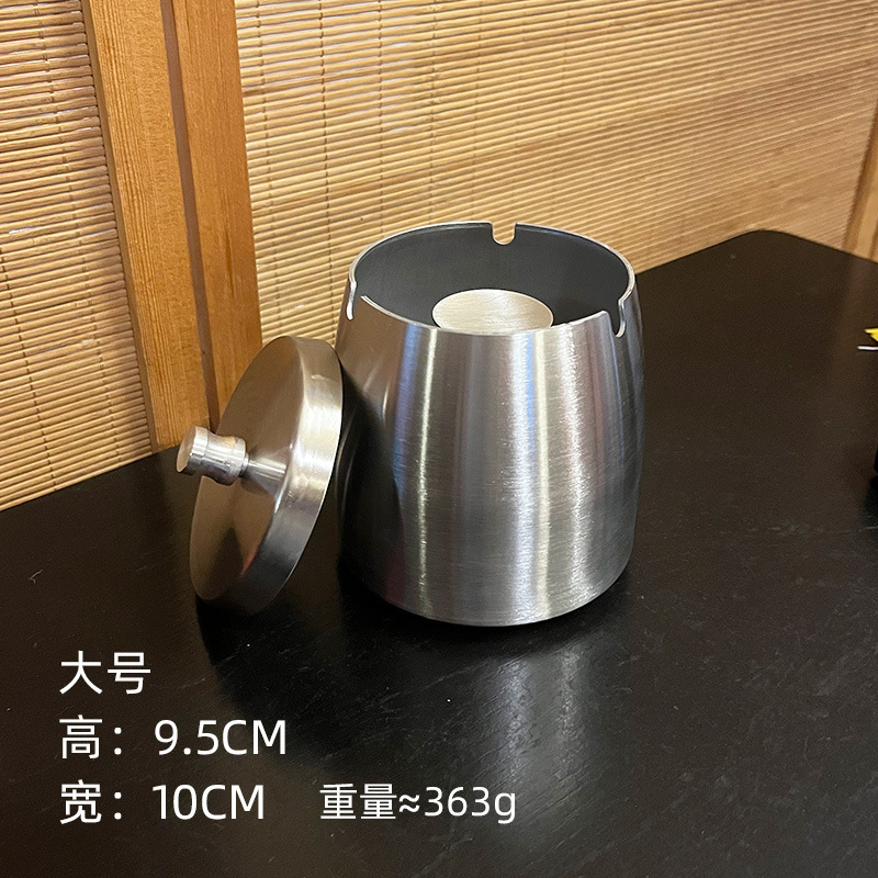 灰皿卸売りステンレス防風帯蓋付き転倒防止商用ロゴ灰皿大ins置物灰皿|undefined