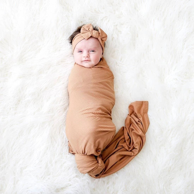 Collarless Neckline Regular Fit Fit Type Simple Style Solid Color Cotton Spring Receiving Blanket Baby Accessories