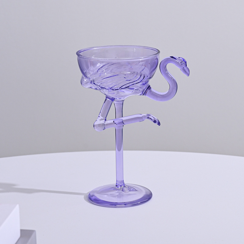 보라색 플라밍고 컵