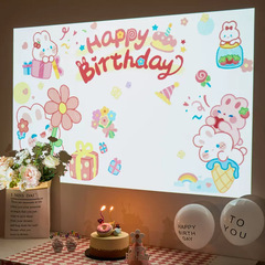 Birthday Happy Decorations Scene Setup Atmosphere Projector Lamp Background Wall Creative Photo Prop Girl Party