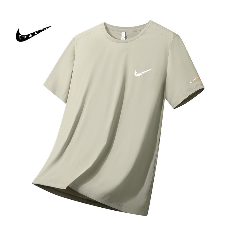 Men's 2025 Summer Short-sleeved Men's T-shirt New Arrival Loose Fashionable plus size Sports Quick-drying Ice Silk T-shirt Top for Men