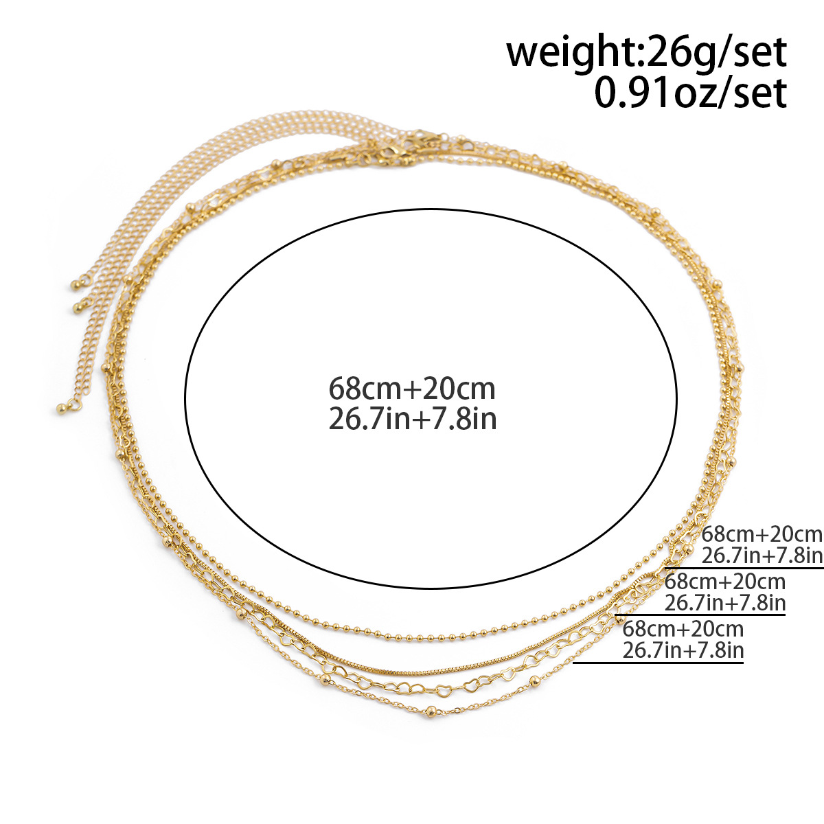 Layered Metal Thin Chain Waist Chain