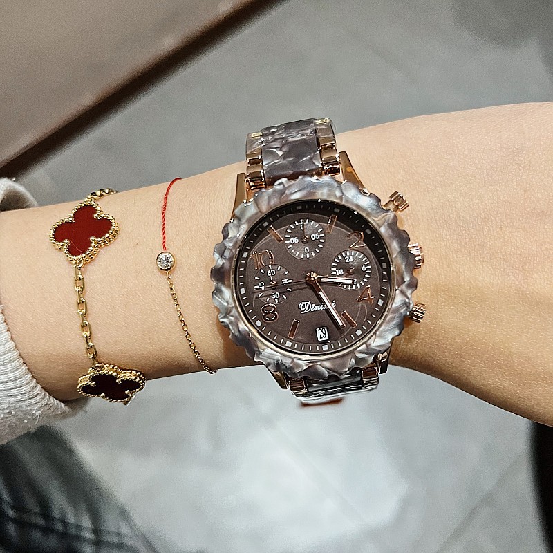 Timiny Modello in marmo colorato Cinturino per orologio alla moda Moda Internet Celebrity Digital Face Band Calendario Cinturino in acciaio Orologio da donna_voghion.com