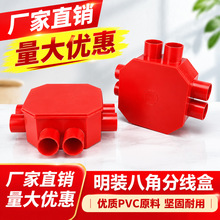 PVC预埋司令盒分线盒八角盒暗装圆接线灯头八角盒6插盒