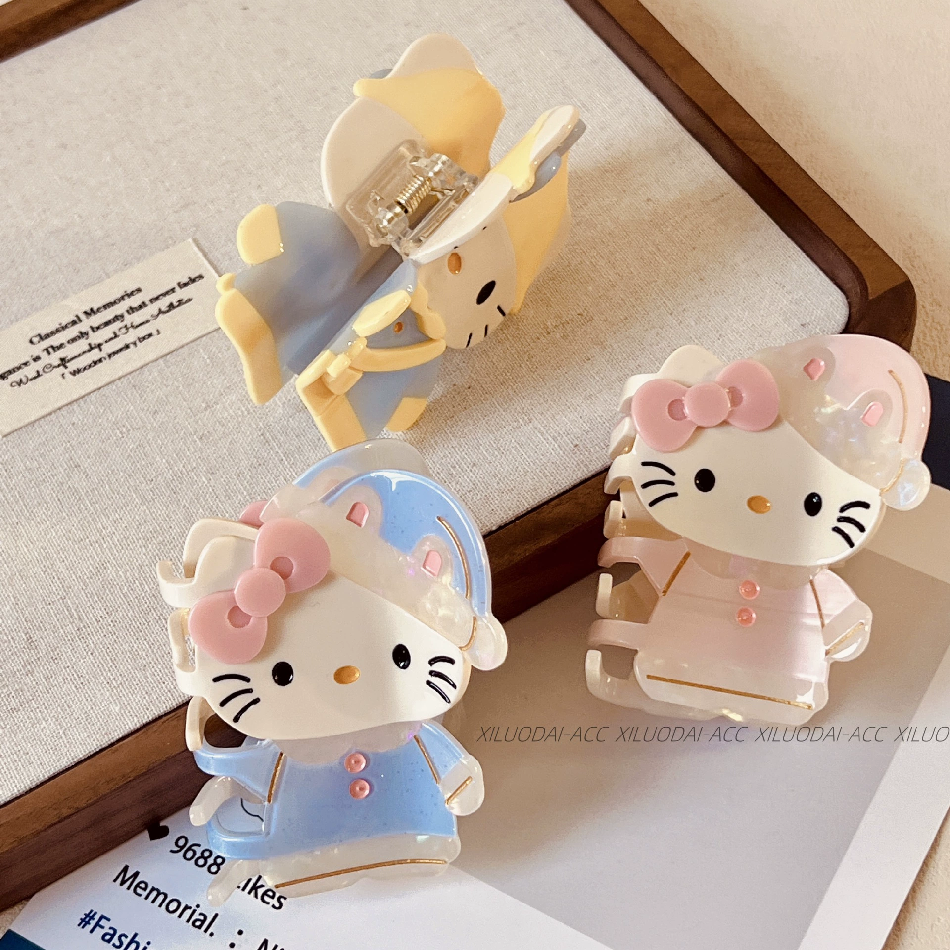 Hello Kitty, Hello Kitty, милая заколка-краб, мультяшная акула, аксессуар для волос, новая коллекция