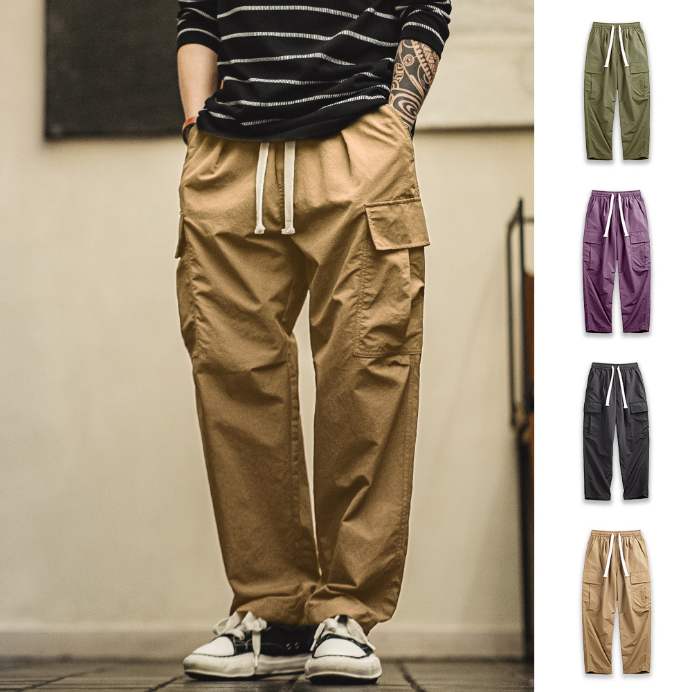 Maden Workwear American Retro Multi-Pocket Waterproof Casual Pants Cleanfit Outdoor Straight-Leg Long Pants for Men Spring