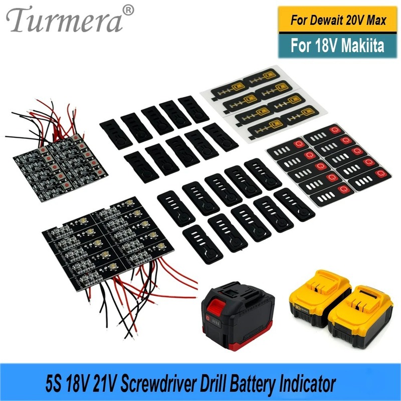 5S18V21V电池容量指示器LED显示屏锂电池电量检测灯板电池盒配件|undefined