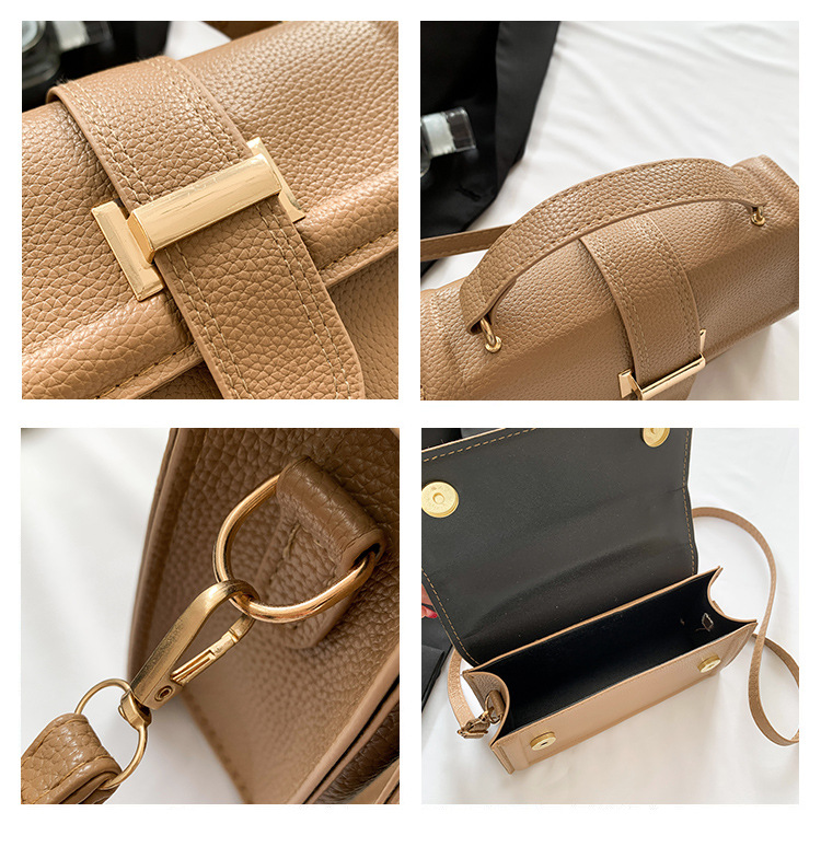 Small square bag women's bag 2024 new high-end bag crossbody bag decorative bag Hong Kong belt shoulder handbag_voghion.com