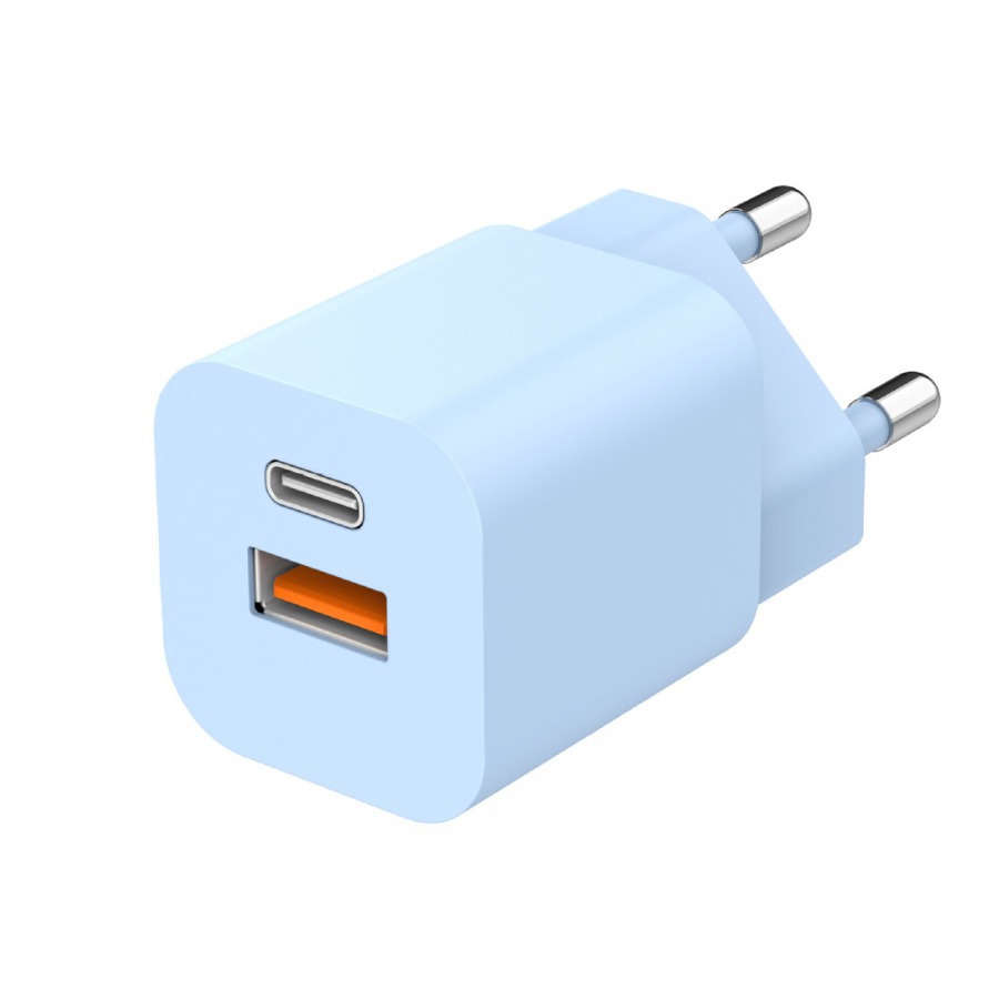 马卡龙多色粉色蓝色Type-C手机充电器