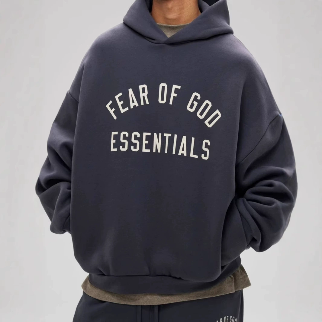 Толстовка ESSENTIALS HHH multi-line 24FW с принтом Campus, на флисовой подкладке, плотная, с капюшоном, свободного кроя, унисекс, трендовая