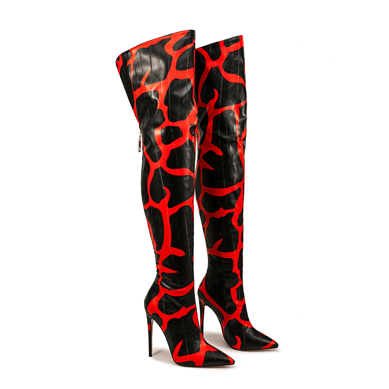 Zebra Print Over-The-Knee Boots~ Pointed Toe Patchwork Back Zipper Color-Blocked Fashion Boots Women's Pointed Toe Boots Stiletto Heels Zebra Print Over-The-Knee Boots~ Pointed Toe Patchwork Back Zipper Color-Blocked Fashion Boots Women's Pointed Toe Boots Stiletto Heels