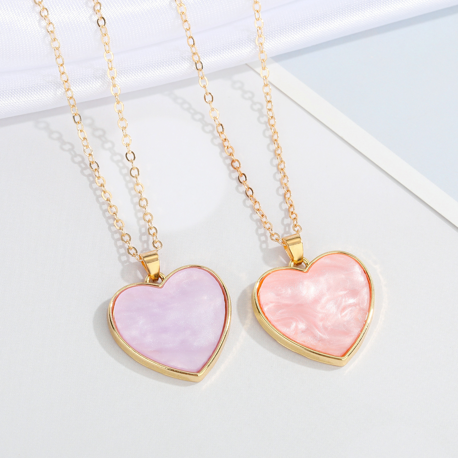 European CrossBorder Sold Jewelry Acetate Love Necklace Simple Ins Style AllMatch Love Pendant Clavicle Chain Female Necklacepicture5