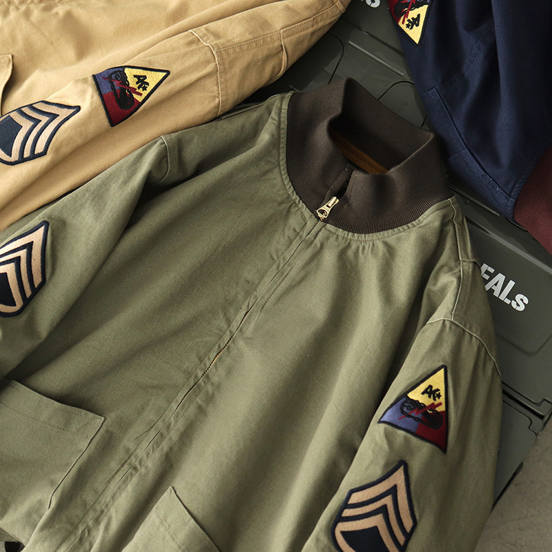 Winter Coat rage overcome fleece-lined ameikaji American retro baseball workwear jacket overcome men