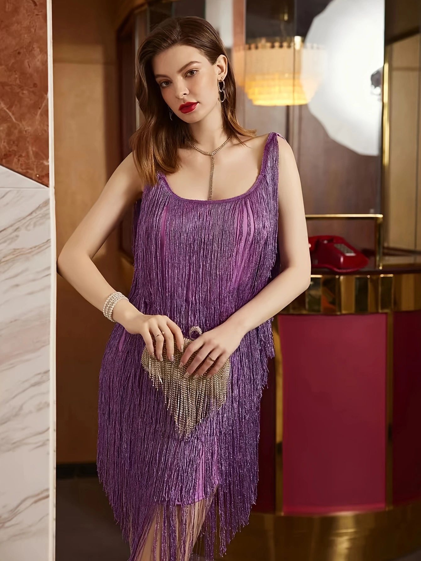 367W Cross-border AliExpress eBay Amazon Falda lápiz con flecos Vestido Vestido Vestido Mujer image 3