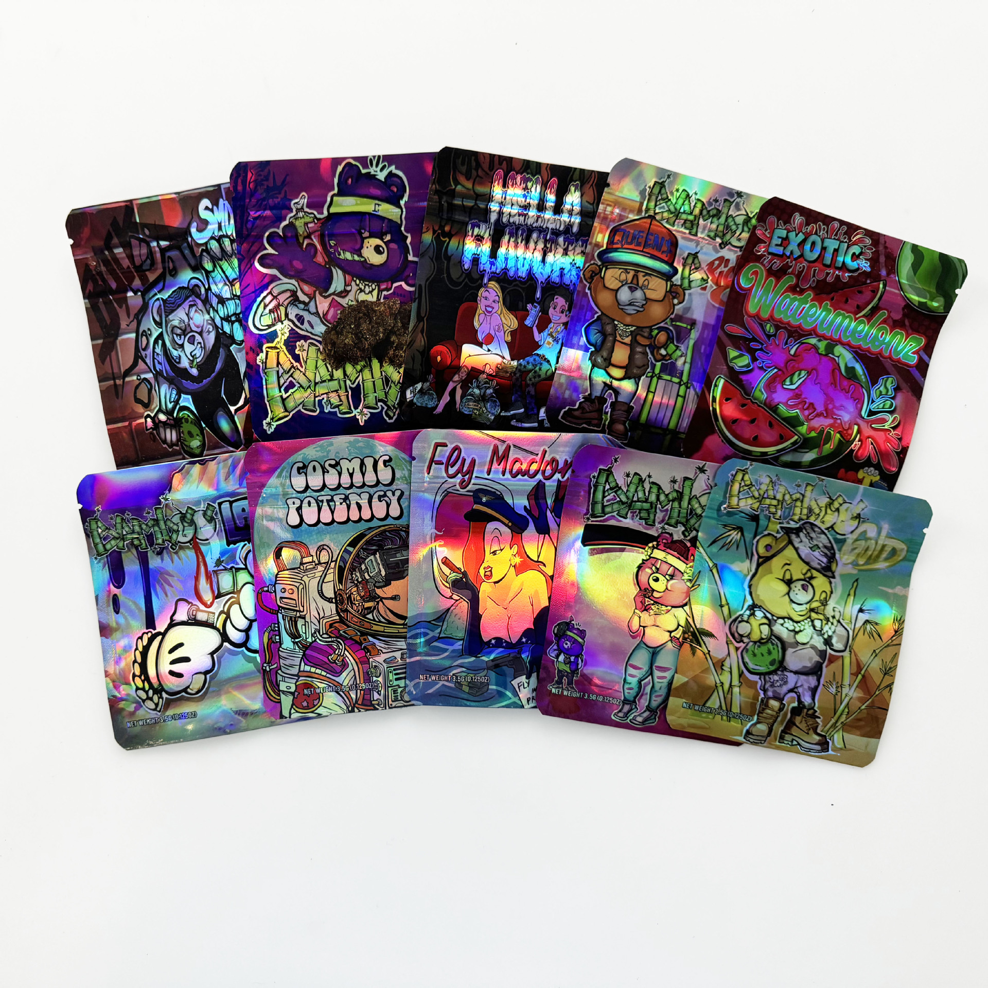 镭射 3.5G 印刷袋现货卡通糖果袋子跨境外贸包装袋100个一包3