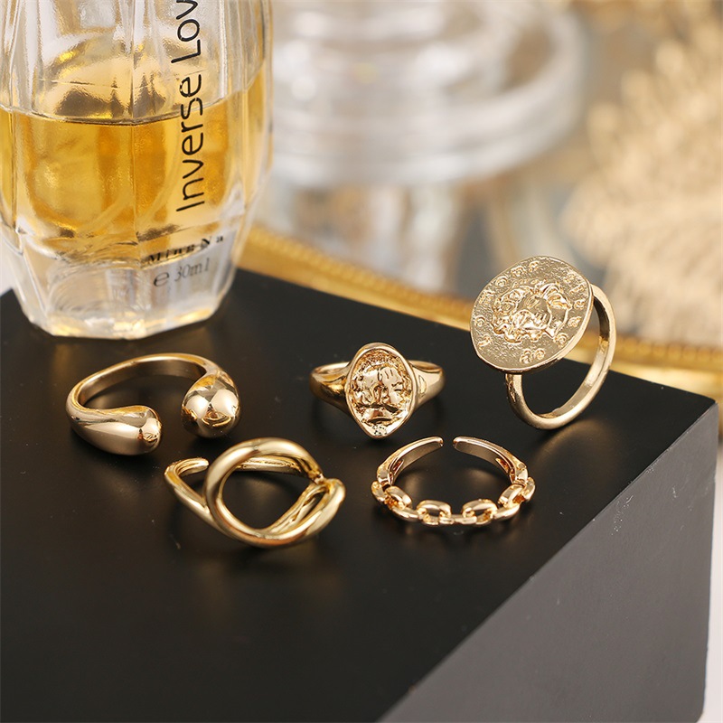 Alloy Material Simple Style Geometric Alloy Plating Women's Open Rings