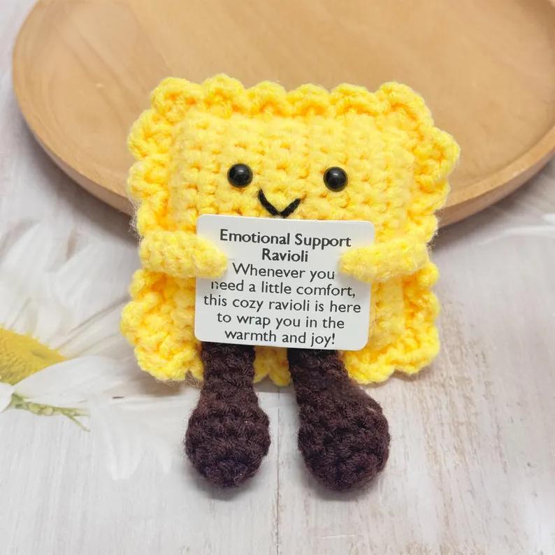 新品跨境亚马逊热销 Crochet Positive ice cream 毛线玩偶励志卡|undefined