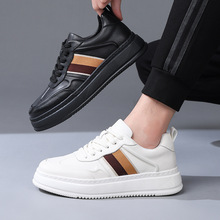 男鞋2025秋季新款真皮厚底运动休闲鞋子男潮流百搭男士板鞋子5085