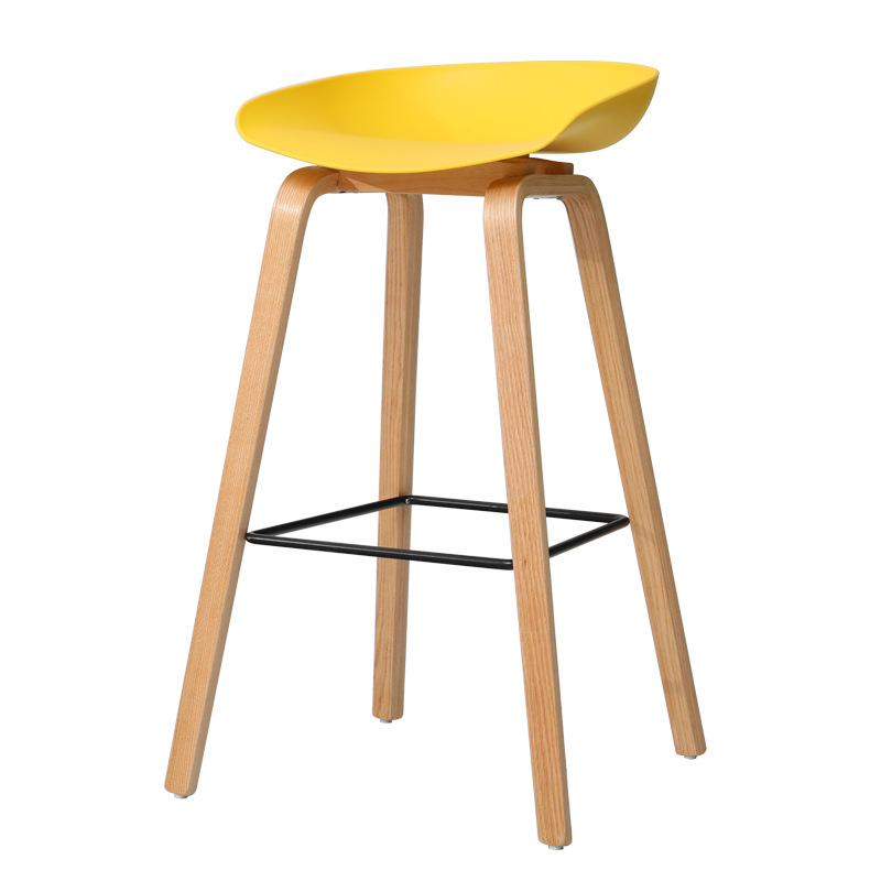 Foshan Net rojo verde bar silla alta simple Nordic Silla de ocio taburete de plástico taburete de bar en casa silla de la barra alta Luz de lujo image 7