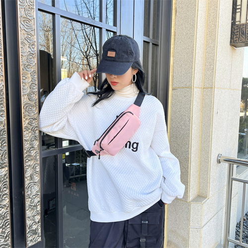 Men's and women's canvas waist bag sports business chest bag mobile phone large capacity wear-resistant cross-border bag cross-border wholesale