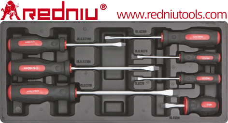 按摩柄一字带磁螺丝刀五金工具套装