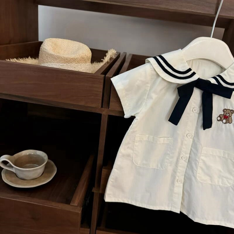 ¡El estilo académico japonés! Bebés lindos osos corbata marina camisa falda de muñeca