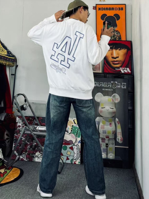 MLB潮牌洋基队情侣秋冬新款大LOGO圆领立体印花宽松舒适套头卫衣|undefined