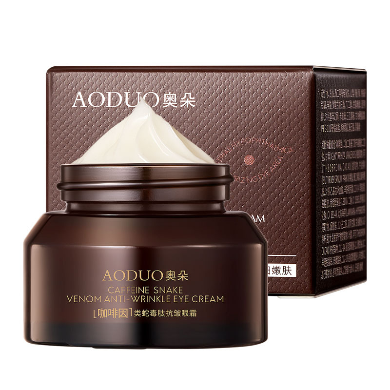Odoto cafeína peptídeo de veneno antiarrugas crema para los ojos, elevación, agitación, desvanecimiento de las bolsas de ojos de círculos oscuros, crema para los ojos de líneas finas