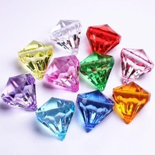 儿童宝石玩具塑料亚克力透明水晶钻石串珠幼儿园奖励礼物吊坠饰品