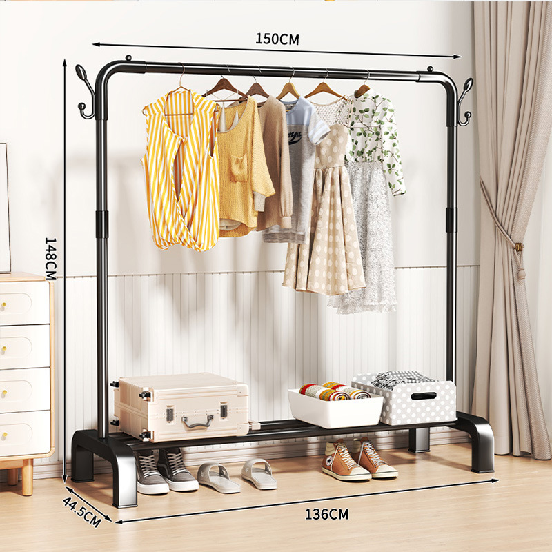 percha de secado de ropa de piso para dormitorio doméstico colgando estante de ropa simple dormitorio interior móvil estante de sombrero de ropa fresca