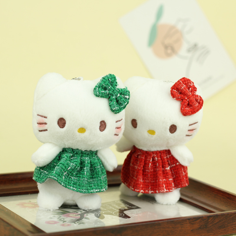 Lindo gatito colgante muñeca de juguete de peluche Chanel estilo gatito colgante llavero muñeca