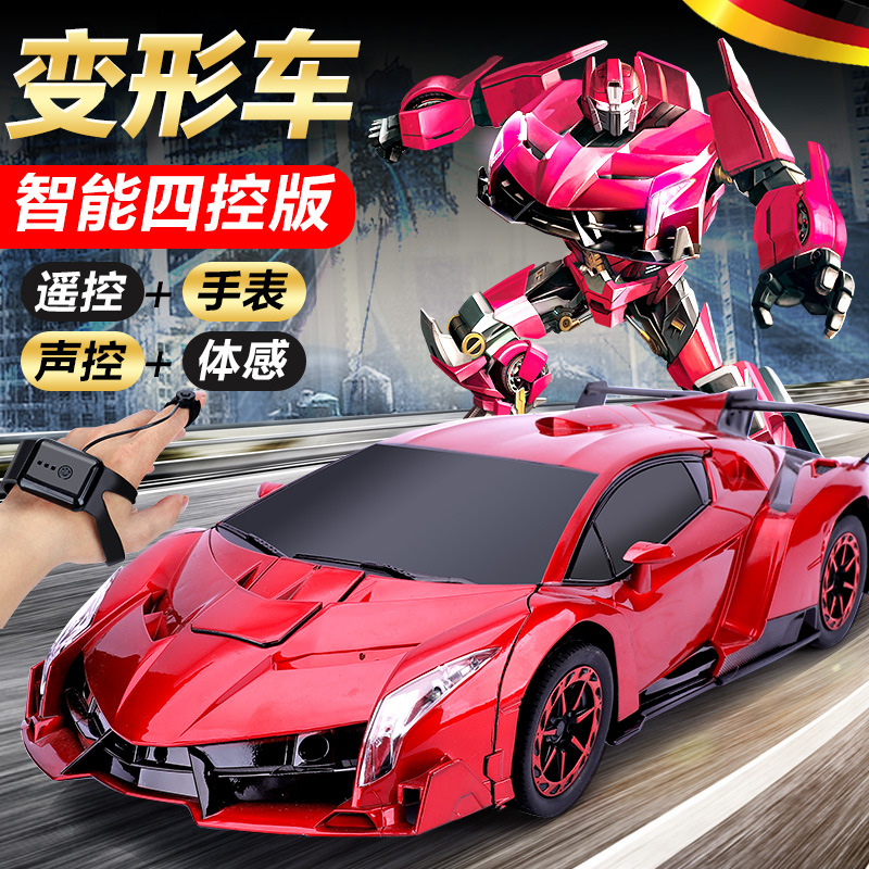 Control remoto de deformación de detección de gestos coche de carreras de cuatro ruedas recargable King Kong robot niño niño coche de juguete súper grande