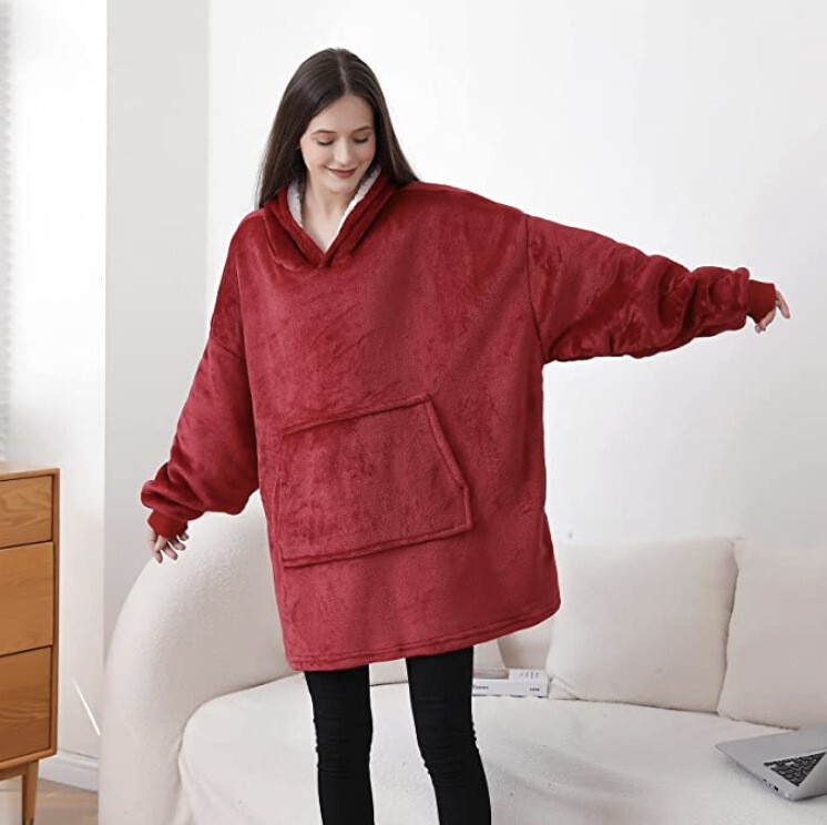 Huggle hoodieクロスボーダー750自宅で毛をつかんで帽子をかぶっている怠け者の寝衣のパジャマの外でテレビの毛布を着ます。|undefined