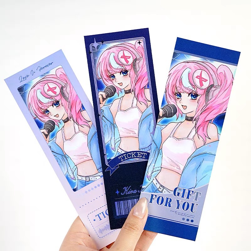 Laser ticket 2D celebrity merchandise, custom-sized postcard with unique ticket stub design